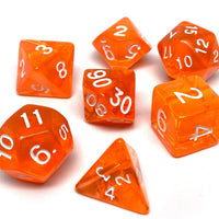 Orange Translucent Dice - 7 Piece Set