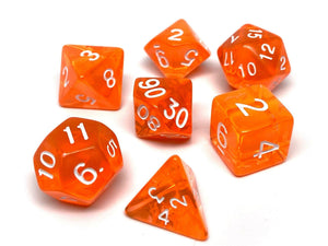 Orange Translucent Dice - 7 Piece Set