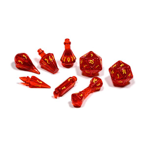 PolyHero Wizard 8 Dice Set - Dragonfire