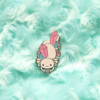 Crystal Axolotl Hard Enamel Pin