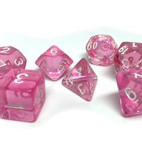 Pink Translucent Dice - 7 Piece Set