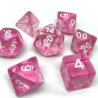 Pink Translucent Dice - 7 Piece Set