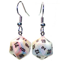 Chessex Dice: Hook Earrings - Festive Circus Mini-Poly d20 Pair