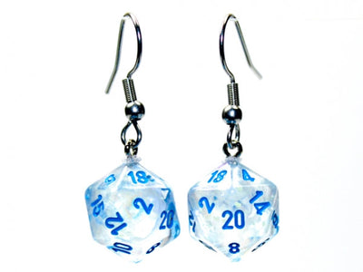 Chessex Dice: Hook Earrings - Borealis Icicle Mini-Poly d20 Pair