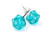 Chessex Dice:  Stud Earrings - Translucent Teal Mini-Poly d20 Pair