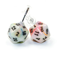 Chessex Dice:  Stud Earrings - Festive Circus Mini-Poly d20 Pair