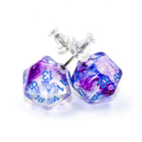 Chessex Dice: Stud Earrings - Nebula Nocturnal Mini-Poly d20 Pair