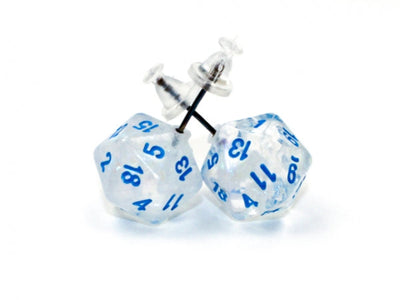 Chessex Dice: Stud Earrings - Borealis Icicle Mini-Poly d20 Pair