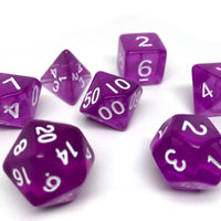 Purple Translucent Dice - 7 Piece Set