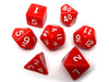 Red Opaque Dice - 7 Piece Set