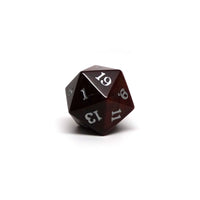 Stone D20 Dice - Red Tigers Eye - Signature Font