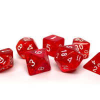 Red Translucent Dice - 7 Piece Set