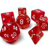 Red Translucent Dice - 7 Piece Set