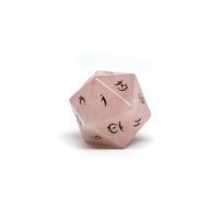 Rose Quartz D20 Dice - Elvenkind Font