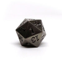 Legendary Silver D20 Dice - Metal Single 20 Sided Dice