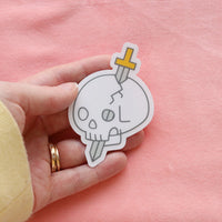 Skull and Dagger Clear Sticker