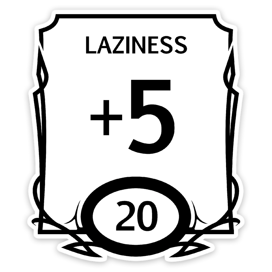 Sticker: Lazy Stat Block Waterproof Die Cut