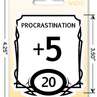 Sticker: Procrastination Stat Block Waterproof Die Cut