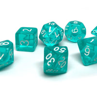 Teal Translucent Dice - 7 Piece Set