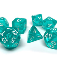 Teal Translucent Dice - 7 Piece Set