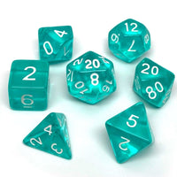 Teal Translucent Dice - 7 Piece Set