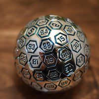 The Orb D100 -  Aqua and Silver Metal Die