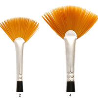 Trekell Golden Taklon Long Handle Artist Brushes - Synthetic Bristles for Acrylic and Oil Painting