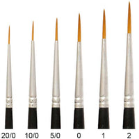 Trekell Golden Taklon Long Handle Artist Brushes - Synthetic Bristles for Acrylic and Oil Painting