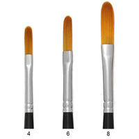 Trekell Golden Taklon Long Handle Artist Brushes - Synthetic Bristles for Acrylic and Oil Painting