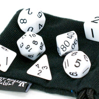 White Opaque Dice - 7 Piece Set