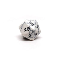 White Howlite D20 - Elvenkind Font