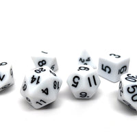 White Opaque Dice - 7 Piece Set