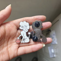 Poodle D20 Dice Buddy Enamel Pin