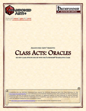 Class Acts: Clerics